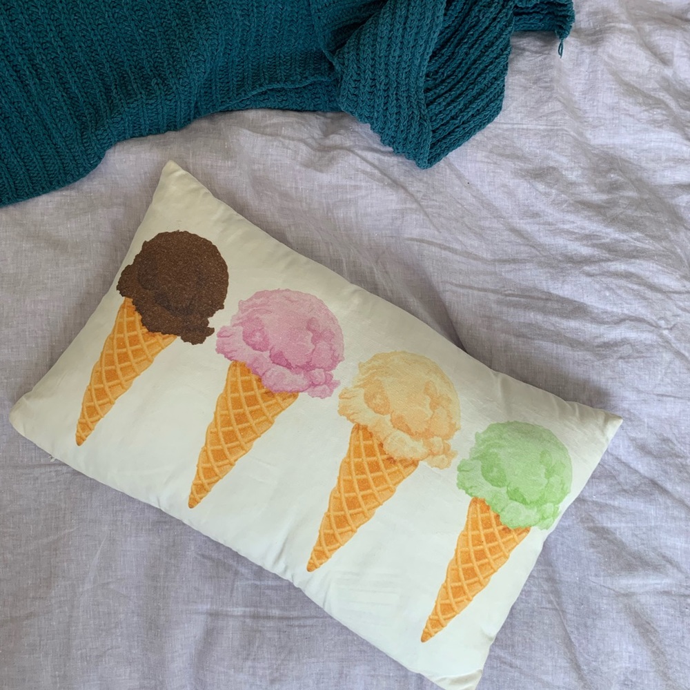 Ice Cream Cone Throw Pillow